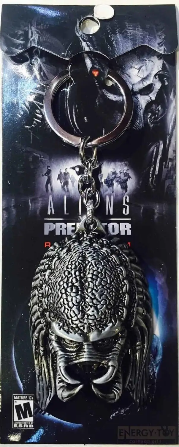 Alien маска хищника держатель Тритий Sleutelhanger вешалка разведчик Хищник джунгли Охотник металлический кулон фигура брелок для ключей - Цвет: C