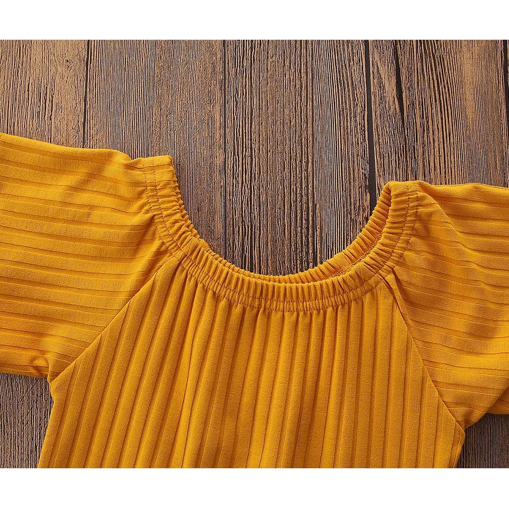 chifuna 2019 New Arrival Girls Long Dress Cold Shoulder Yellow Toddler Children Clothing Holiday Style Kids For Girl | Детская одежда и