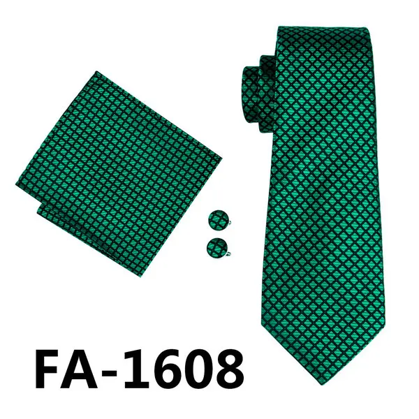 FA1608 FA-704 Красный мужской галстук в клетку шёлковый жаккард шейный галстук, носовой платок, запонки набор галстуков для мужчин деловые Свадебные вечеринки - Цвет: FA1608