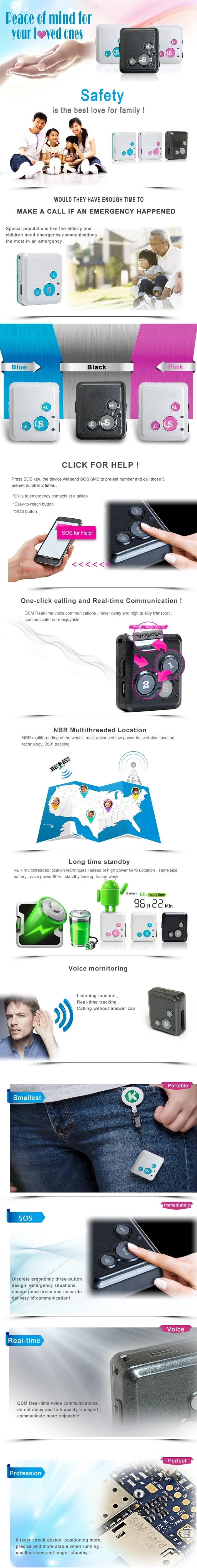 RF-V16 Мини GSM и GPRS gps трекер SOS коммуникатор для детей ребенок для людей старшего возраста личный gps пожизненное отслеживание веб-приложений Двусторонняя говорящая