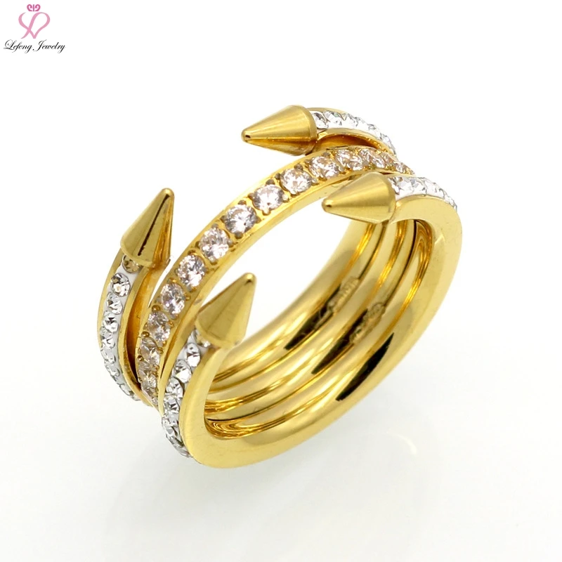 Lefeng 4 круглый острым из нержавеющей стали свадебные кольца пара для женщин и