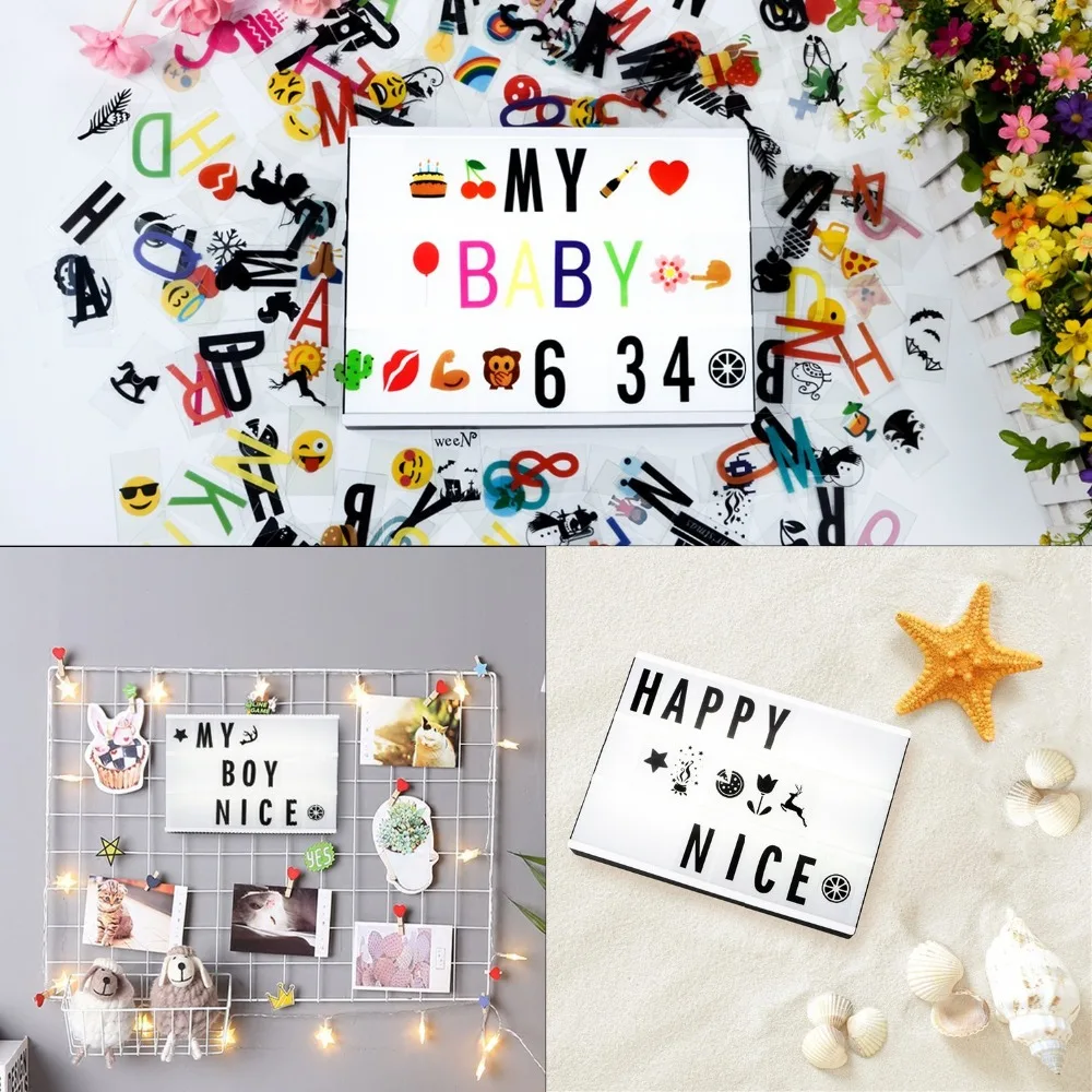 Светодиодный светильник формата A3 для кинотеатра лайтбокс сделай сам с 80 буквами