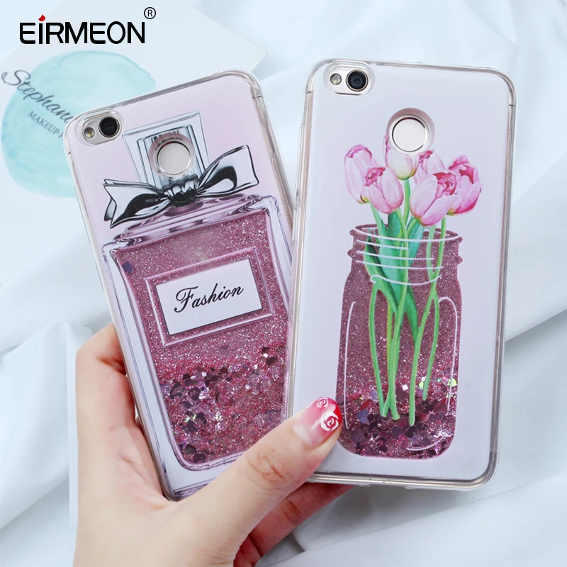 Liquid Glitter Soft Case For Xiaomi Redmi 4X S2 Note 5 5Plus 4 Pro Heart Quicksand Floral 6X |