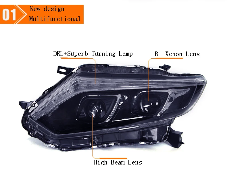 Ownsun Eagle Eyes светодиодный проектор линзы фары для Nissan X-Trail