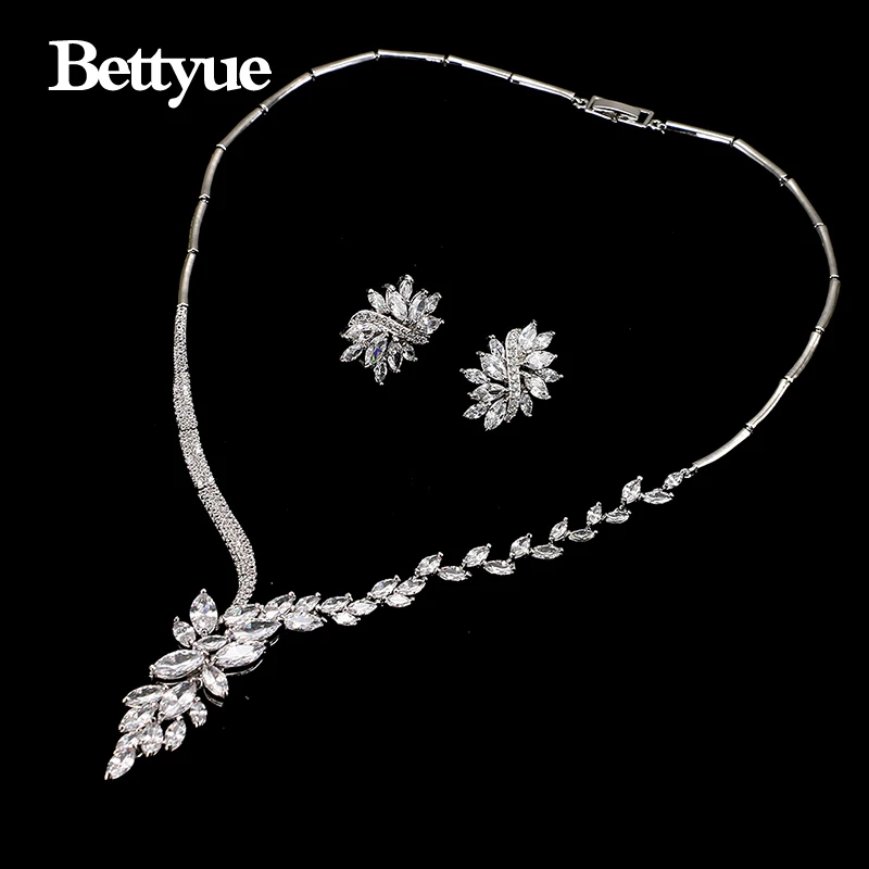 bettyue brand new fashion charm jewelry sets aaa zircon hot sale white gold jewelry sets for woman european style wedding gift free global shipping