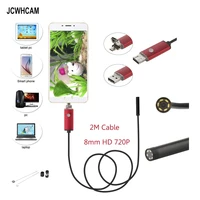 jcwhcam 8mm 720p hd inspection android usb borescope android otg usb endoscope camera waterproof snake tube pipe for android