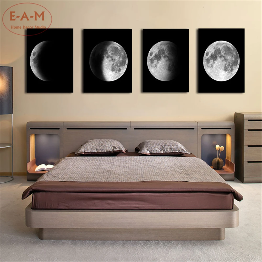 Разные астрономические фотографии Moon холст из хлопка Художественная печать