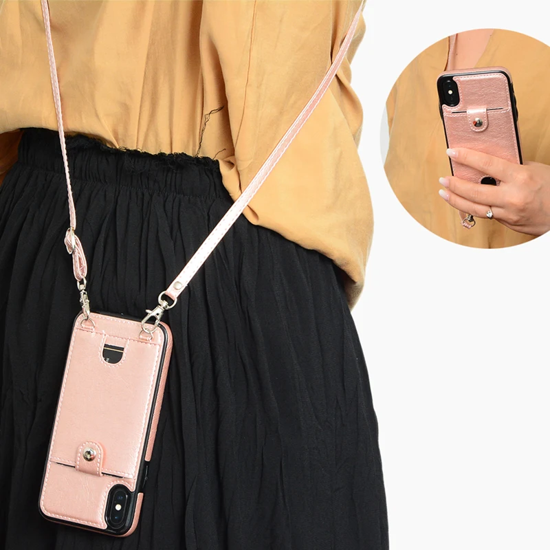 

Crossbody Phone Case For Samsung Note 20 Ultra Note 10+ 9 8 S20 S10 S9 S8 Plus S7 Edge Leather Cards Wallet Back Cover Fundas