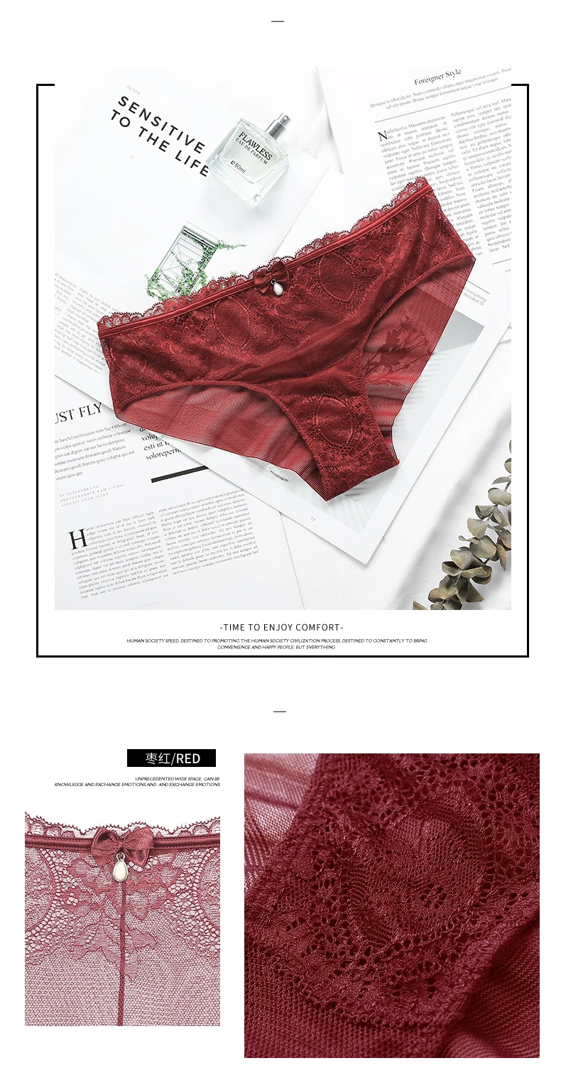 Lilymoda, 3 шт., Новое поступление, женские сексуальные цветочные кружевные стразы, бесшовные трусики, женское нижнее белье, мягкое нижнее белье