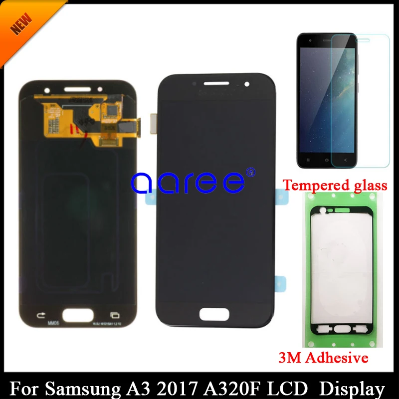 100% протестированный супер AMOLED LCD для Samsung A320 LCD для Samsung A3 2017 A320 дисплей ЖК-экран сенсорный дигитайзер сборка
