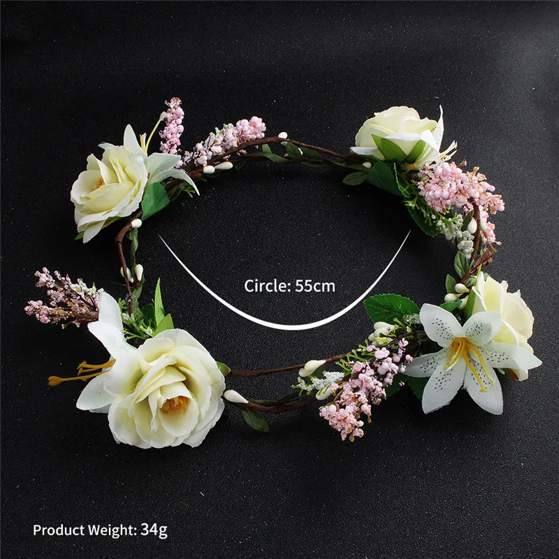 CC свадебные украшения гирлянда Цветочная корона Лесной стиль обручальные