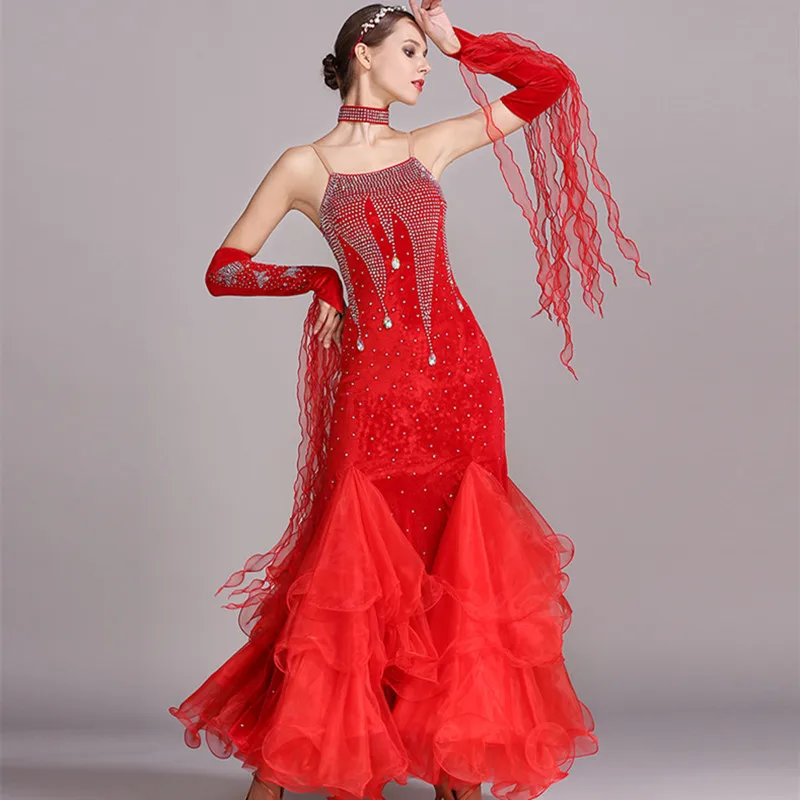 

Ballroom dancing dress standard dresses modern dance costume luminous costumes ballroom dress waltz blue rhinestones dance wear