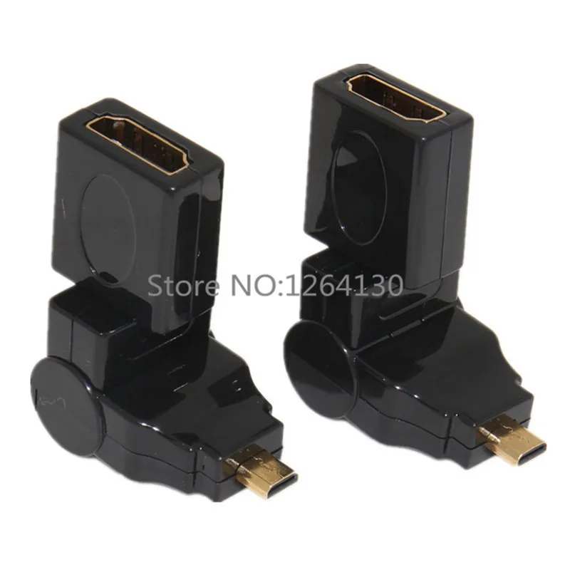 Переходник с Micro HDMI папа на мама углом поворота 180/360 градусов 90 градусов|female to female
