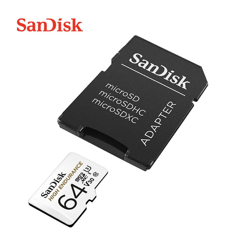 SanDisk high durable microSD card 32gb microSDHC 64gb 128gb 256gb microSDXC memory card with adapter for Surveillance cameras