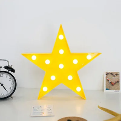 Yellow Star Светодиодный ночник, светильник в виде животного, 3D лампа, детский подарок, светильник в виде фламинго, звезда, Ночной светильник, украшение стола, детский домашний декор - Цвет: Yellow Star