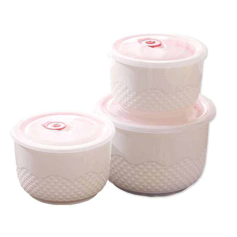 Керамическая емкость для хранения большой емкости набор из трех предметов миска