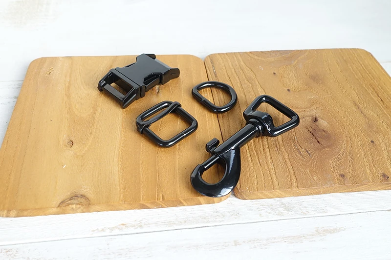 metal buckle+adjust buckle+D ring+metal dog clasp/set)quick-release buckle customized personal details diy pet supplies