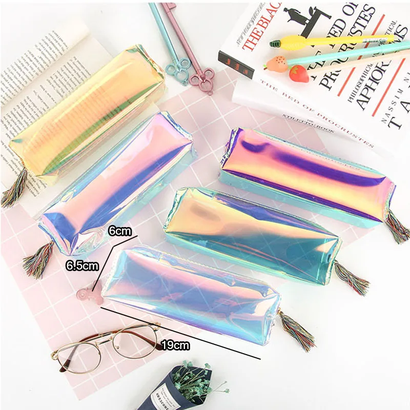 Праздничные сувениры прозрачный ПВХ лазерный Блестящий пенал детский подарок на