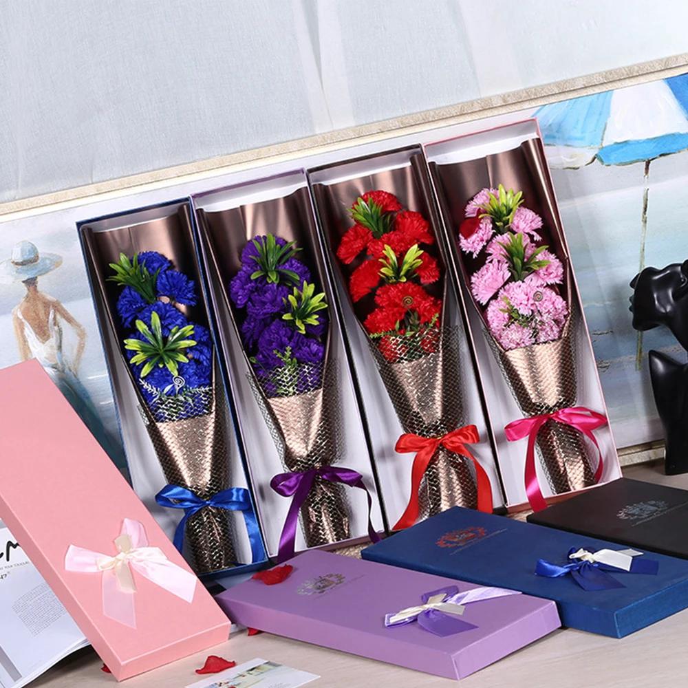 11 шт./букет искусственных гвоздиков мыло цветы декоративный букет цветов для рук