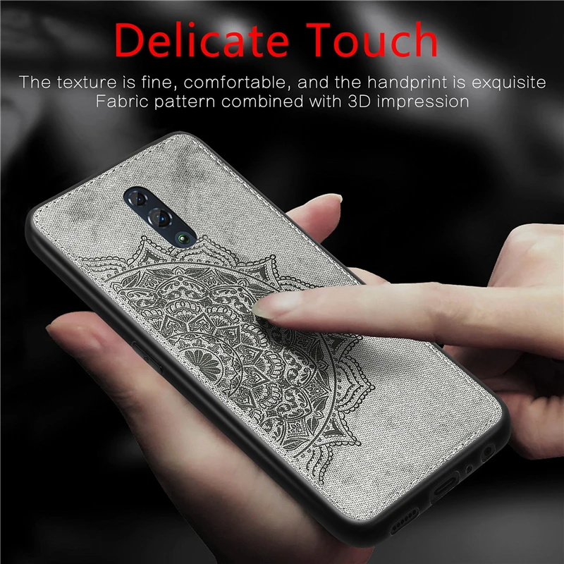 

Cotton Fabric Case For Oppo Reno Case Cloth Magnetic Silicone Bumper Phone Case For Oppo Reno Cover For Coque Oppo Reno Housings