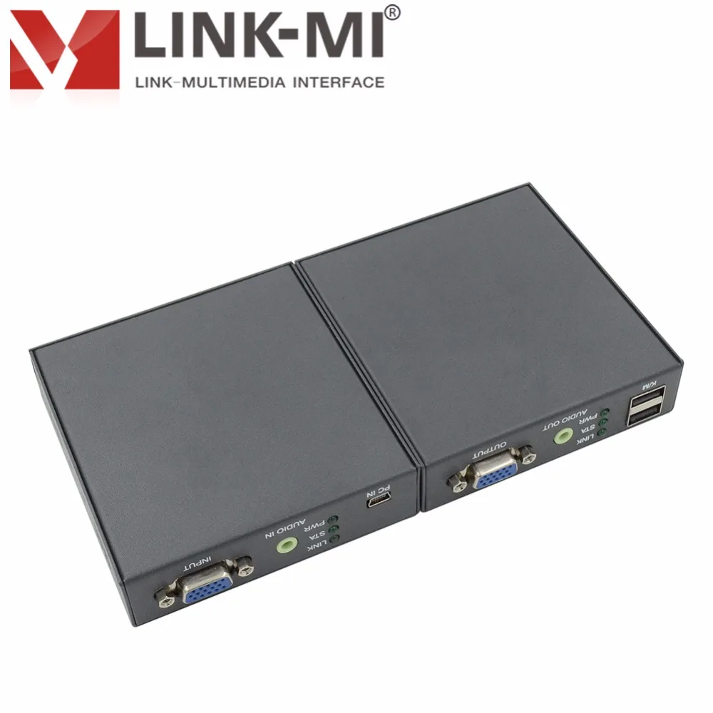 LINK MI LM DT206KM VGA высокой четкости передатчик расширения сигнала + USB 200 м с KVM и 3 5 мм