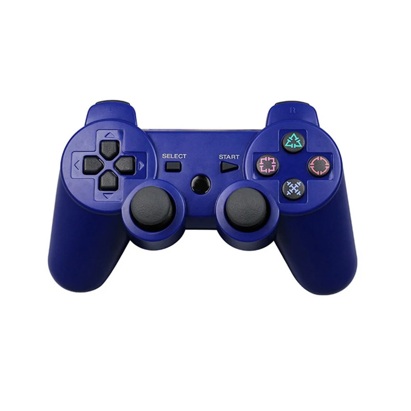 Pure Blue Для PS3 контроллер геймпад беспроводной двойной шок Bluetooth Joy Pad джойстик игровой контроллер для PlayStation 3 с кабелем джойстик - Цвет: Pure Blue