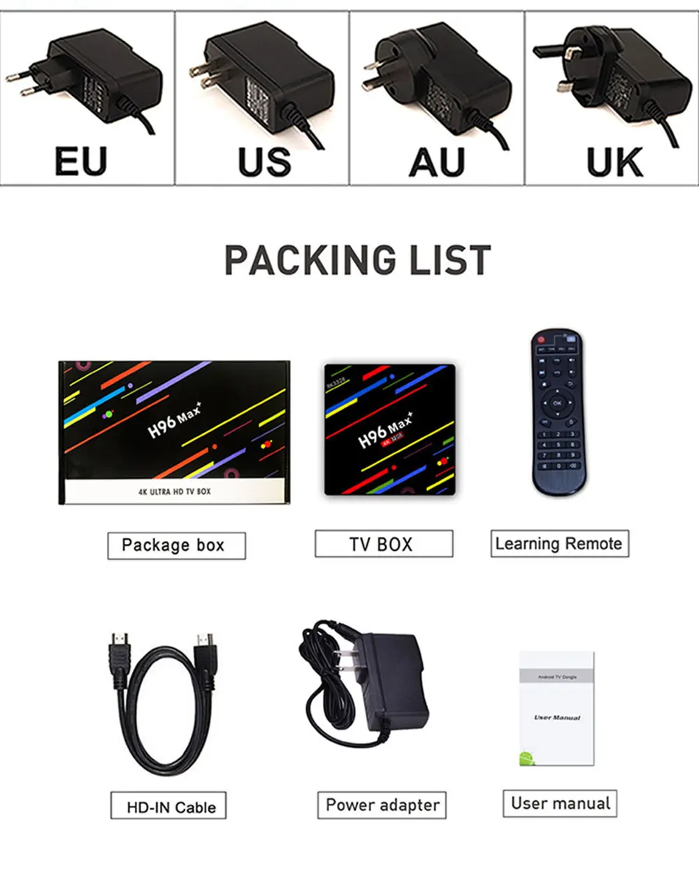 H96 MAX plus Android 8,1 ТВ-бокс на Rockchip RK3328 4 Гб ОЗУ 32 Гб 64 Гб apoyo H.265 UHD wifi BT 4 K H.265 телеприставка медиаплеер