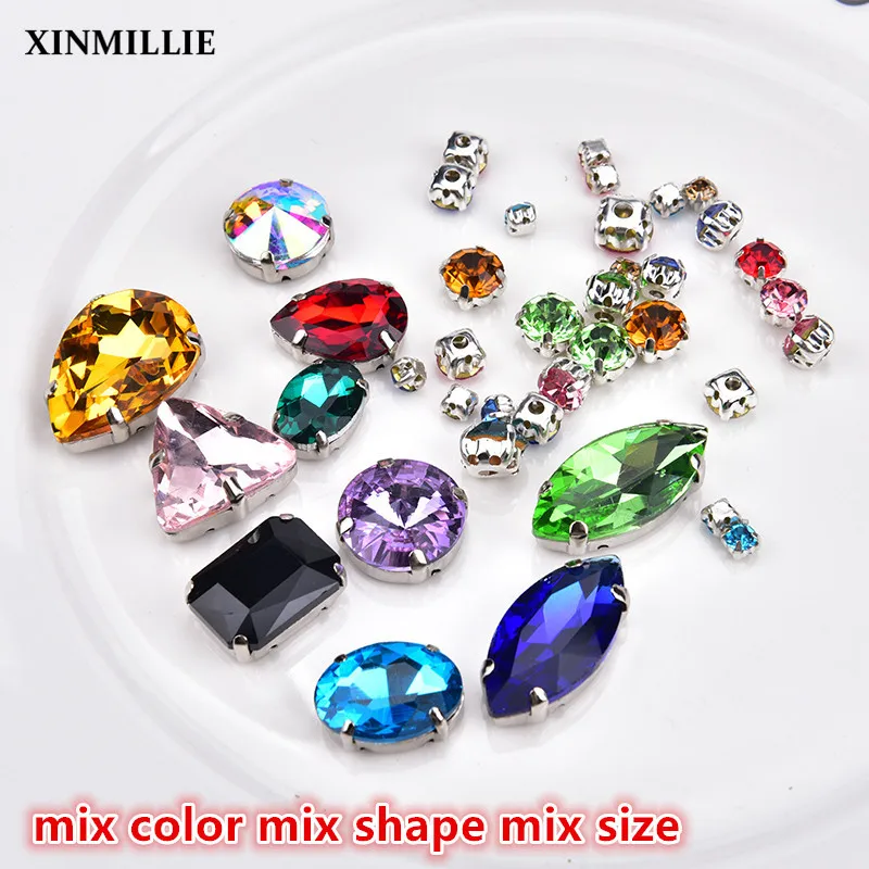 Бесплатная доставка! сочетание формы и Цвета размеры Pointback горный хрусталь