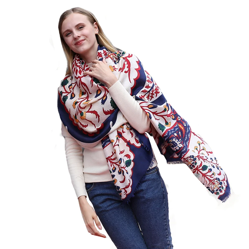 Женский Шелковый атласный шарф FS длинный шаль из пашмины с принтом весна 2019 |