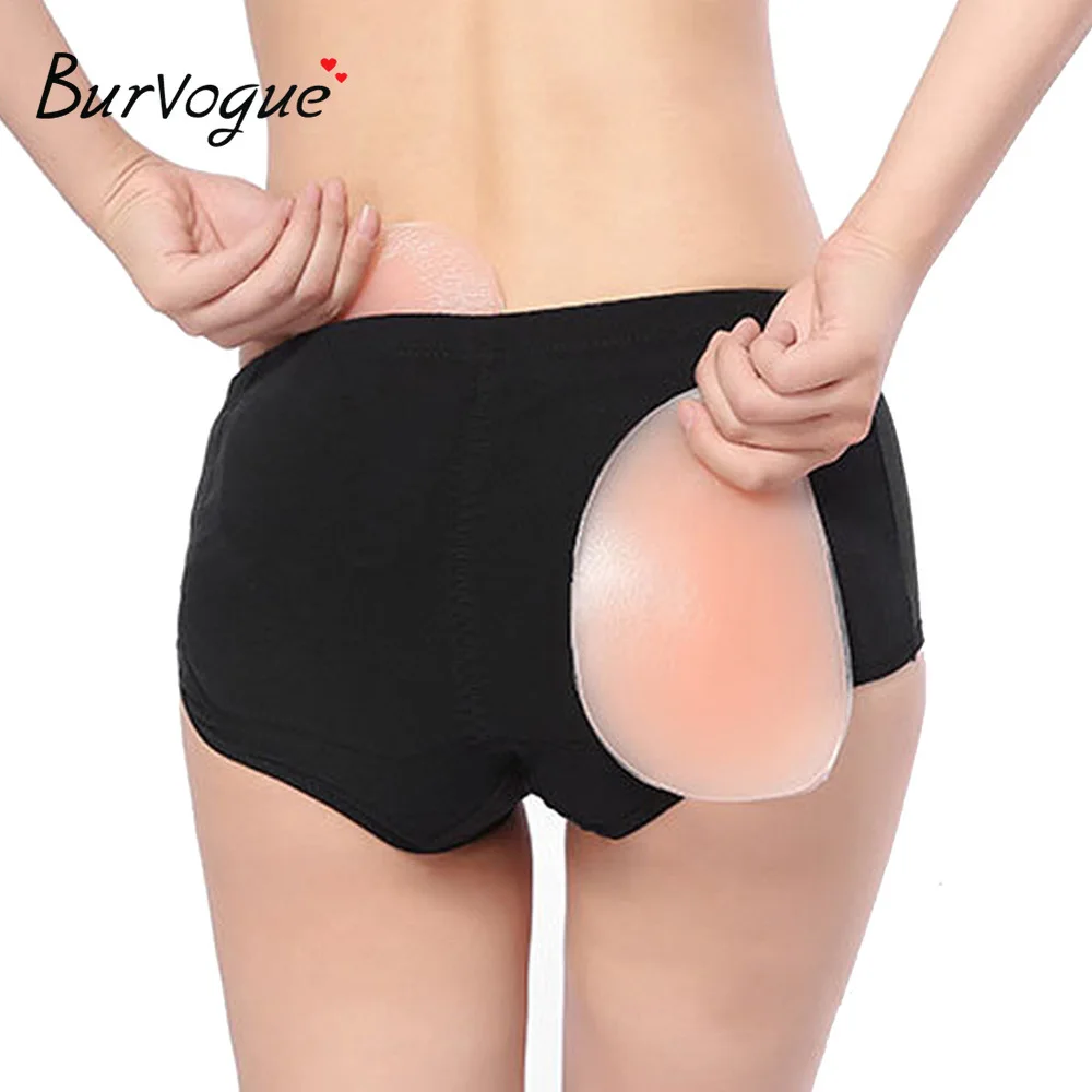 Burvogue, сексуальное женское нижнее белье с силиконовым подкладом на ягодицы, Утягивающее нижнее белье, Корректирующее белье для тела, подтягивающее ягодицы, женские трусики на бедрах - Цвет: Black