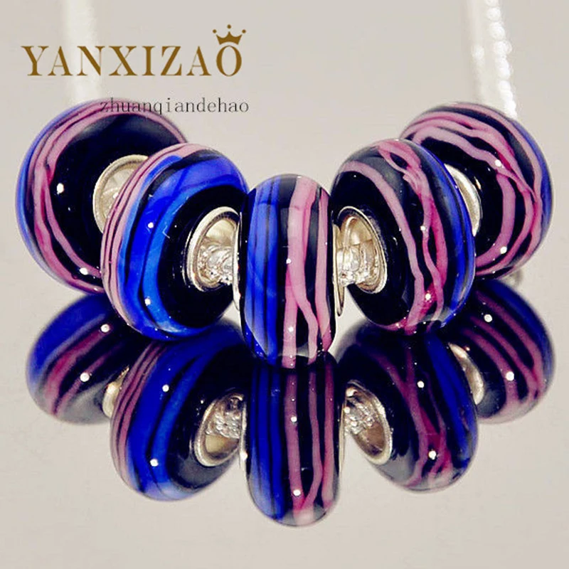 Yanxizao Lampwork Fit Pandora Круглые Подвески бусины для изготовления ювелирных изделий