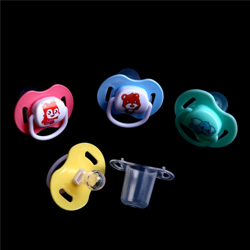 

1PC 4 Colors Baby Cotton Animals Printing Pacifiers Safe Food Grade Silicone Cute Baby Round and Flat Nipples Pacifiers