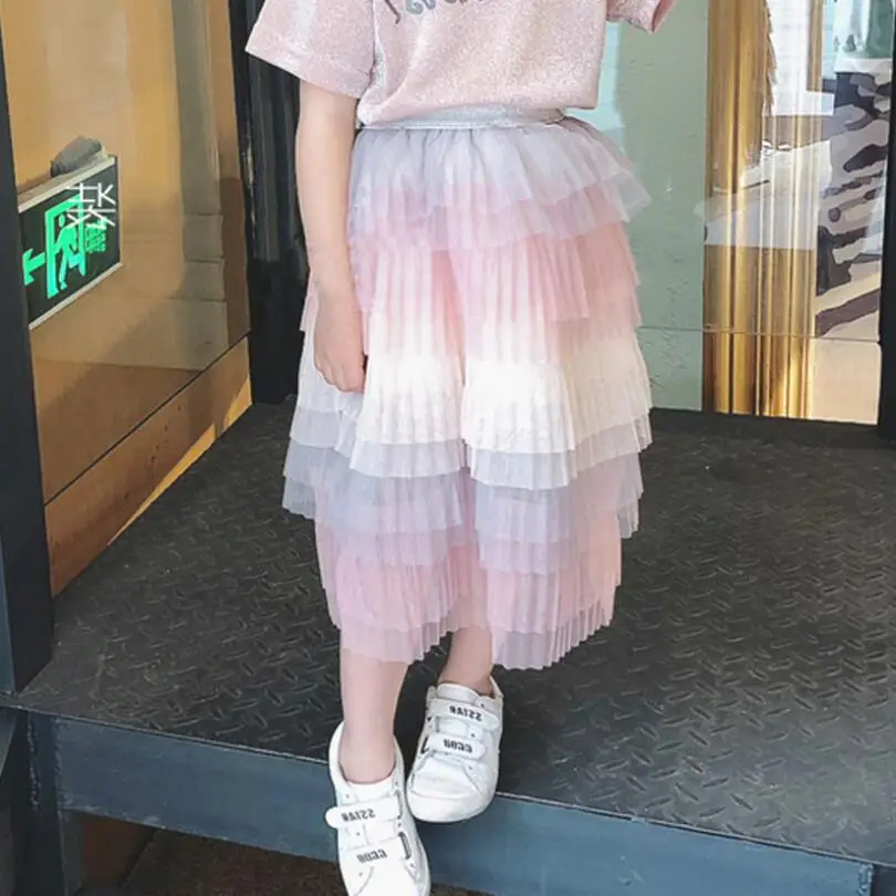 Летняя многослойная юбка пачка для девочек маленькая танцевальные юбки детские