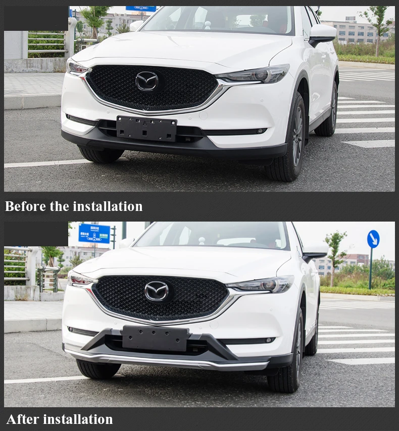 JIOYNG подходит для Mazda CX-5 CX5 Передний+ задний бампер диффузор бамперы для губ защитная накладка ABS 2 шт