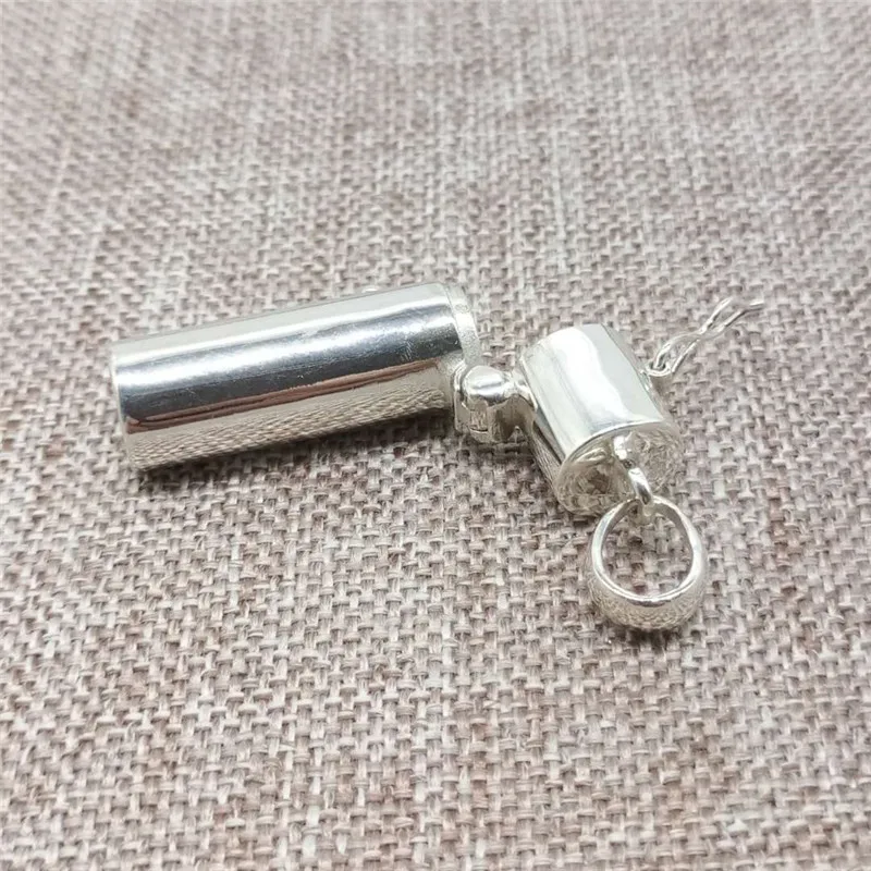 Серебряная коробка для молитвы медальон Цилиндрическая Коробка с памятью кулон