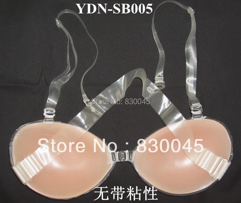 Широкий бюстгальтер на бретелях и без геля самоклеящийся 100% силиконовый