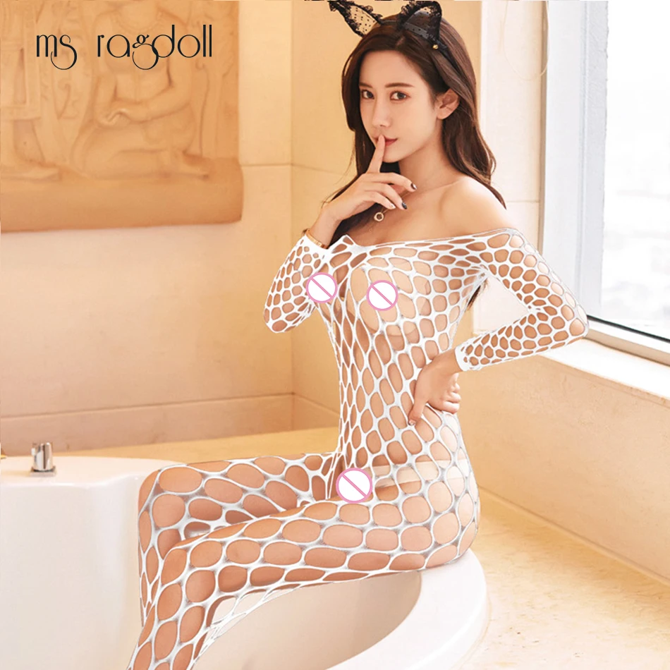Боди комбинезон ms ragdoll сексуальное нижнее белье с вырезами черный мешок сетчатые