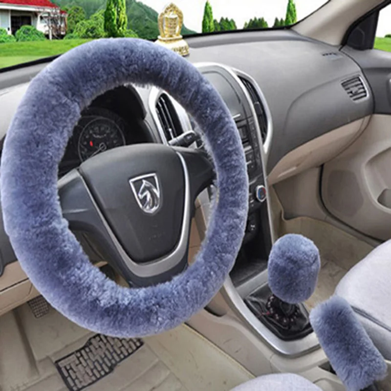 3 шт./компл. плюшевые чехлы на руль с крышкой переключения передач и теплой