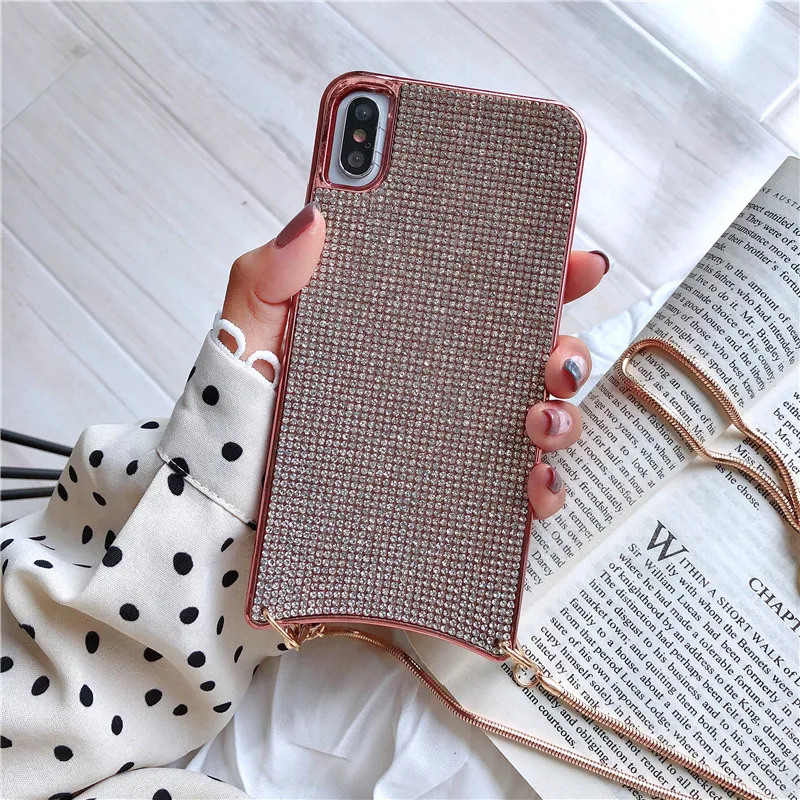 Роскошный чехол для телефона iPhone11 блестящий iPhone X 8 6 6s Plus XS MAX XR модный подвесной на