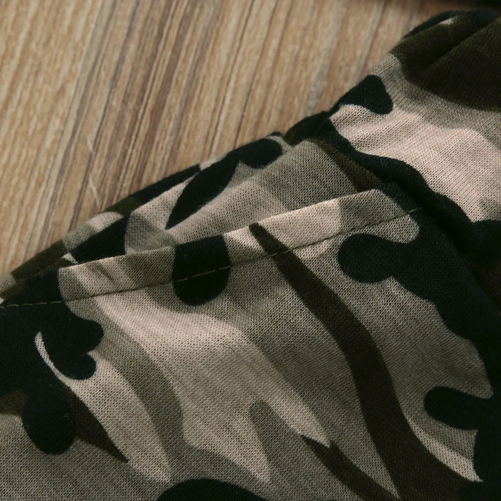 Детский Камуфляж для маленьких мальчиков футболка + шорты комплект одежды