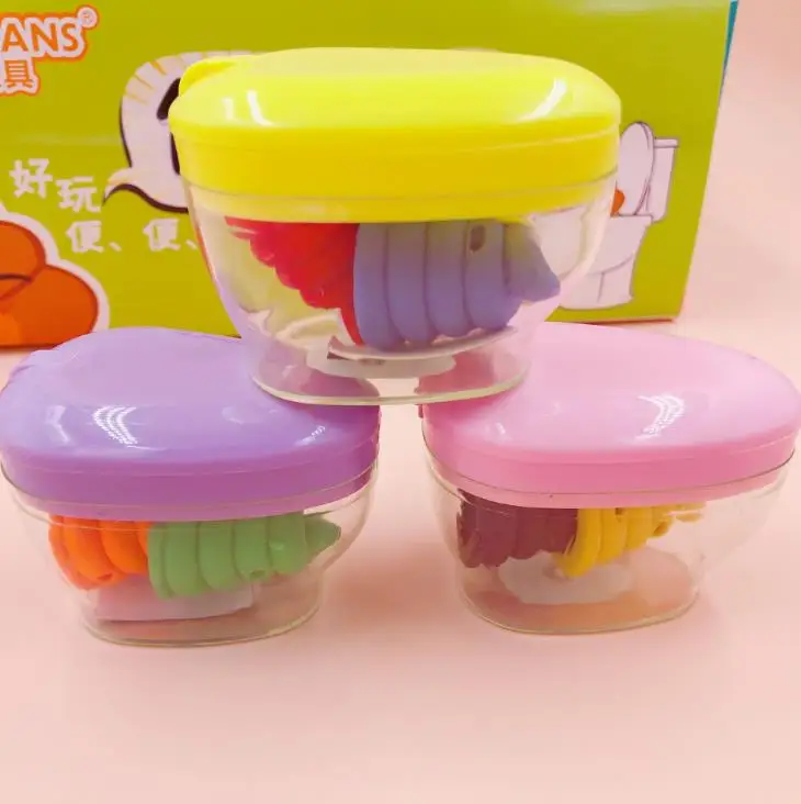 

3 Pcs/set Kawaii Mini Candy Color Shits Poop Closestool Shape Plastic Rubber Pencils Erasers Stationery School Office Gifts