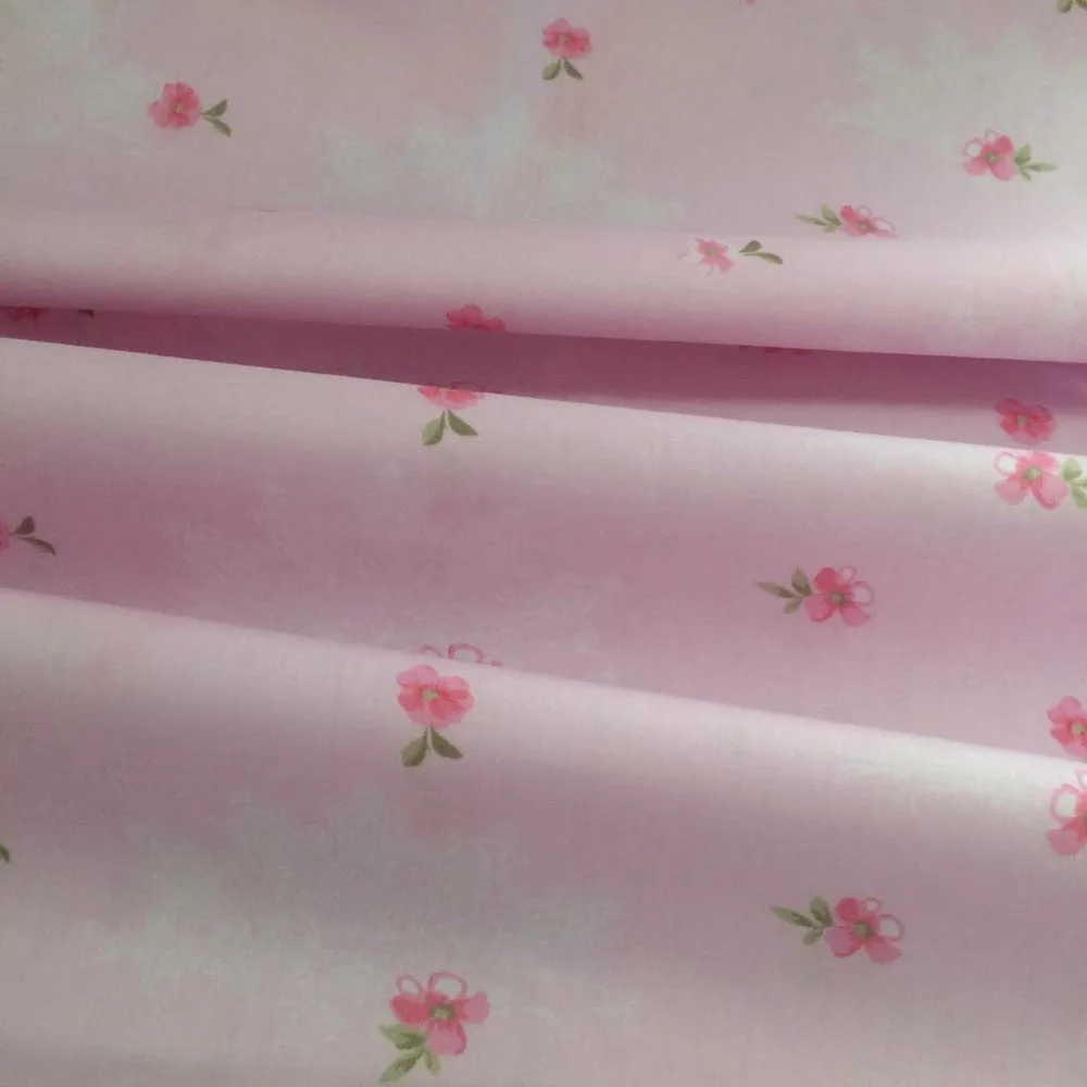 100% хлопок элегантная пасторальная розовая Цветочная набивная саржевая Ткань DIY
