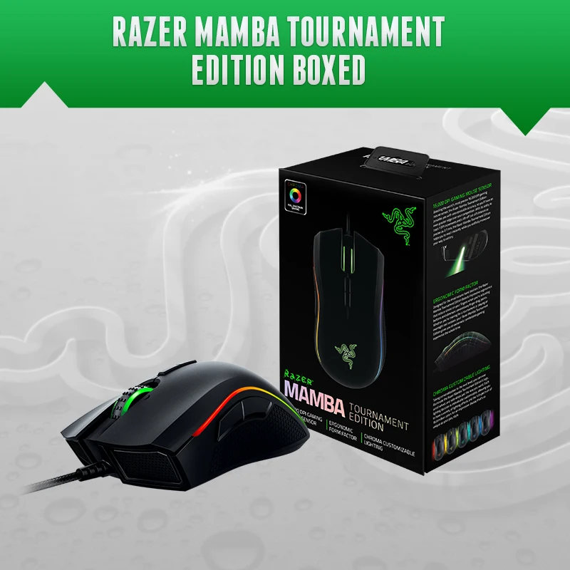 

Razer Mamba Elite Edition, Mamba Tournament.Gaming Mouse, 16000 DPI, Chorma Light, Brand new in Retail BOX