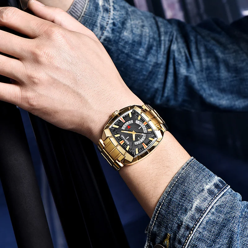 

BENYAR Men's Watches New Top Luxury Brand Quartz Watch Men Business Gold Stainless Steel Waterproof Wristwatch Relogio Masculino