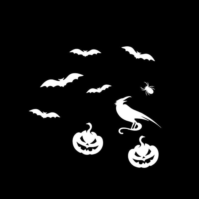 QYPF 14.2*13 Interesting Happy Halloween Decor Car Sticker Vinyl Accessories Silhouette C16-2397 | Автомобили и мотоциклы