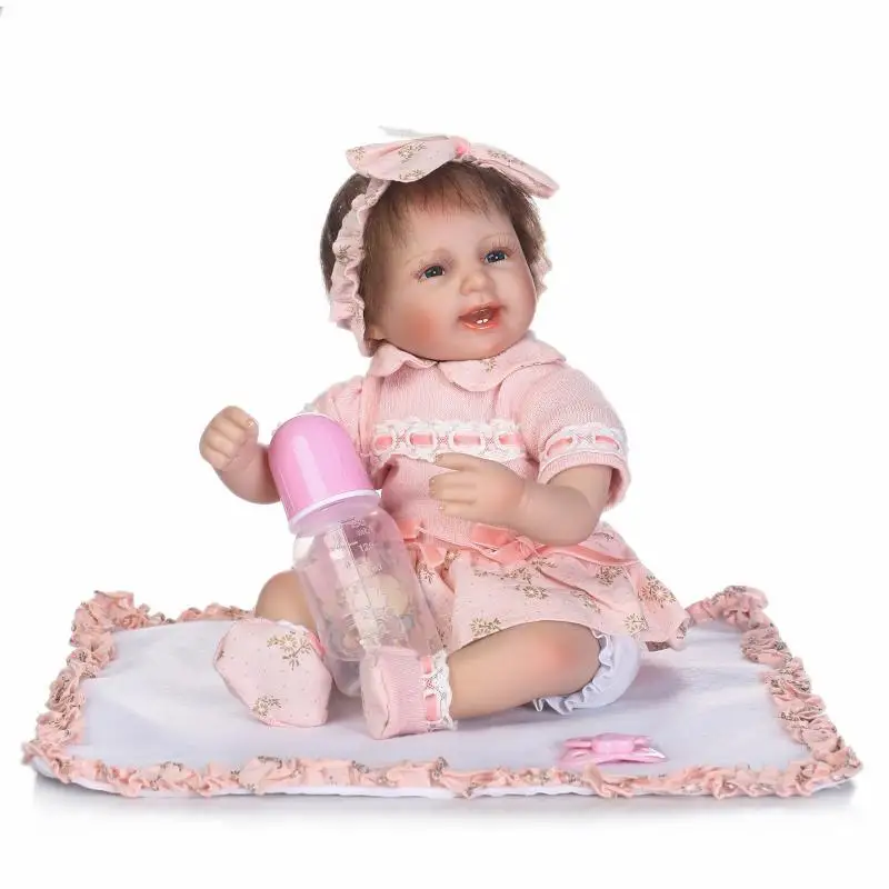 Силиконовые куклы реборн 42 см для девочек реалистичные новорожденных с