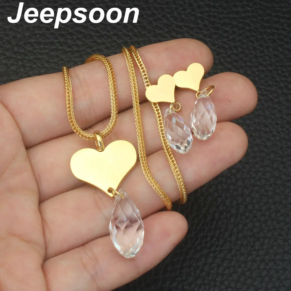 Новейшие Модные Нержавеющая сталь Jewelry Подвеска и серьги наборы для Для женщин