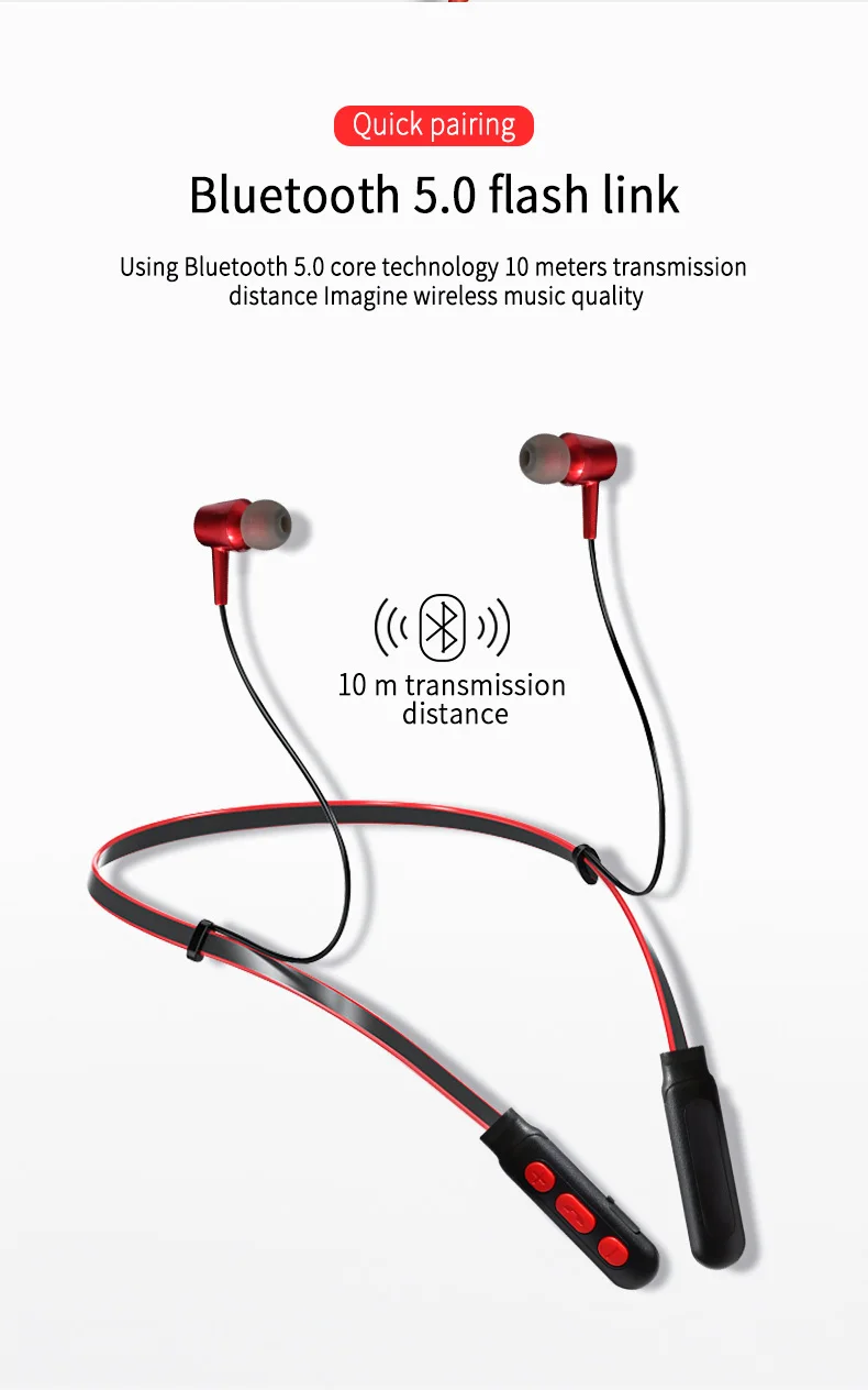 Bluetooth наушники беспроводные BT5.0 наушники для бега спортивные басы звук беспроводные наушники с микрофоном для Iphone samsung