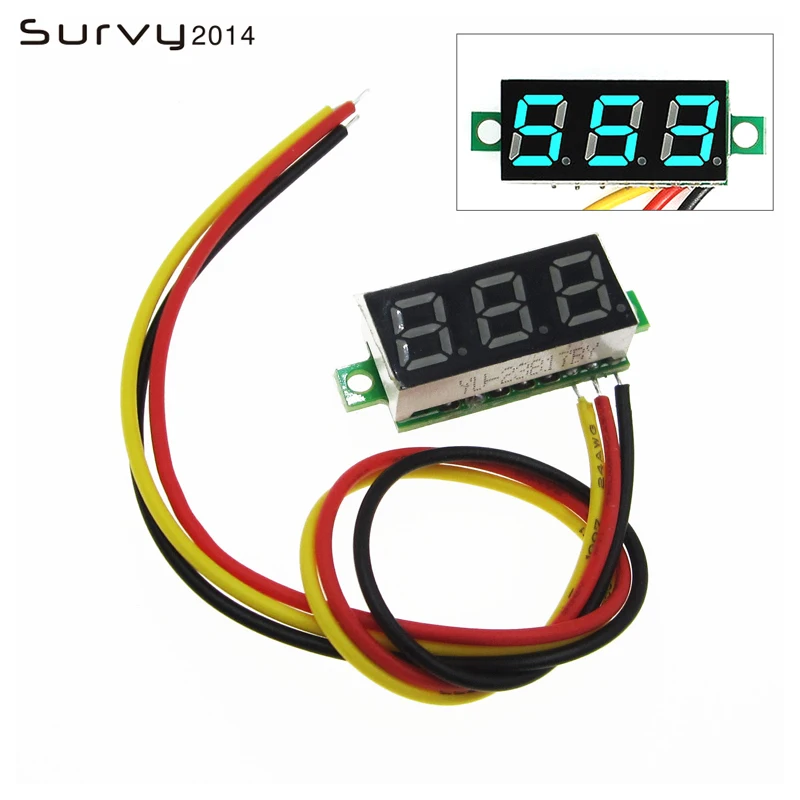 0 28 DC 0-100V Цифровой Красный светодиодный вольтметр Индикатор напряжения для