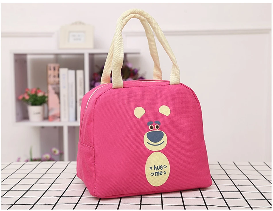 Cartoon Animal Lunch Bag Portable Insulated Cooler Bags Thermal Food Picnic Lunchbox Women Kids Lancheira Lunch Box Tote